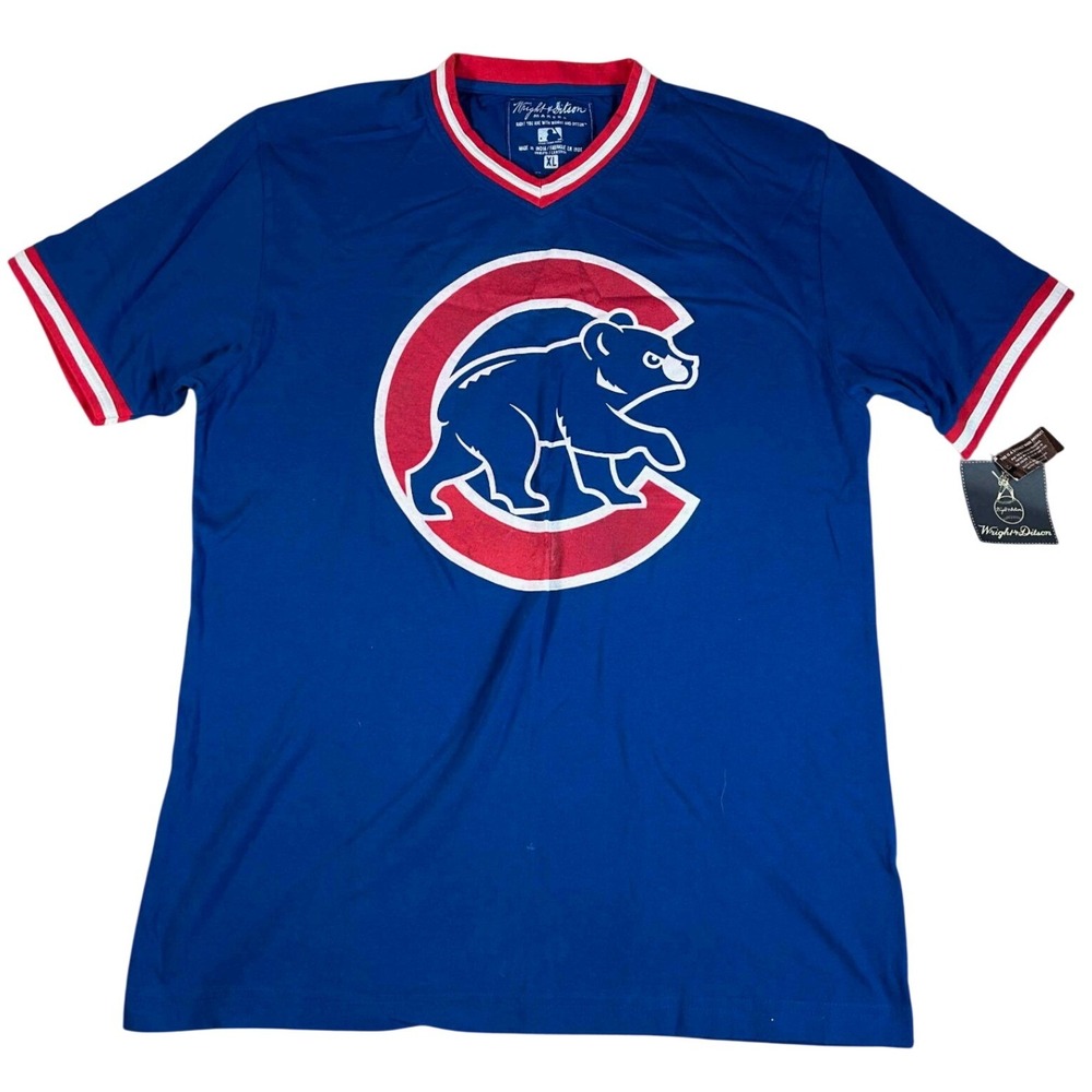 Wright & Ditson Chicago Cubs Baseball‎ Jersey Shirt Adult XL Blue Red White New